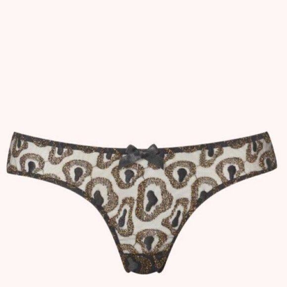 New Agent Provocateur Gina Leopard Print Black/Gold Brief Panties AP 3/Medium - Picture 10 of 17